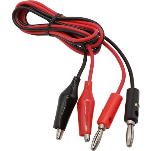 1Pieces Dual Banana Plug to Alligator Clips Test Lead Cable Connector Multimeter Measure Tool Crocodile Clip-4mm Banana Cable 1M