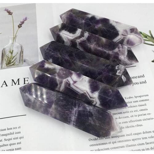 1 piece Natural dream amethyst double-headed tower scepter heals, witness love, birthday, anniversary gift