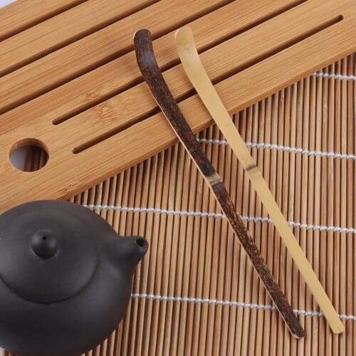 1PC Black Bamboo Wood Tea Sticks Matcha Spoon Teaware Leaf Spatula Spice Gadget Cooking Utensil Drinkware Kitchen Accessories