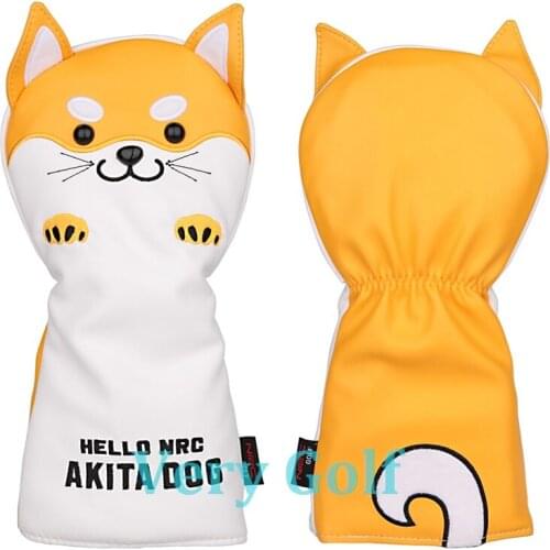1pc Yellow Akita Dog Driver Cover Golf Club Driver Head Cover Driver Wood Cover