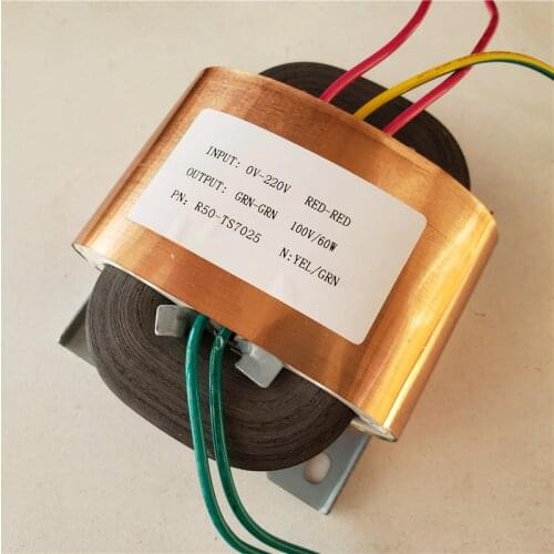 100V 0.6A R Core Transformer R50 60VA custom transformer 220V/230V with copper shield Pre-decoder Power amplifier