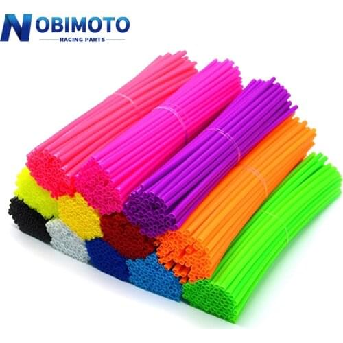 72Pcs Motorcycle Wheel Spoked Protector Colorful Wraps Rims Skin Off Road Bike Guard Wraps Kit Motocross Bike Guard Accessories