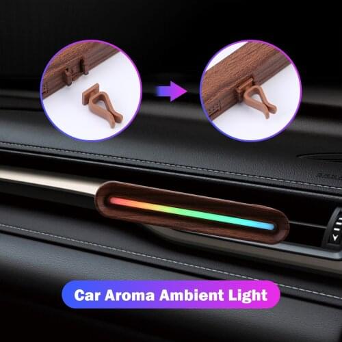 Car Diffuser Vent Clip Air Fresheners Fragrance with LED Atmosphere Lighting Aromatherapy Car Decorative Lamp