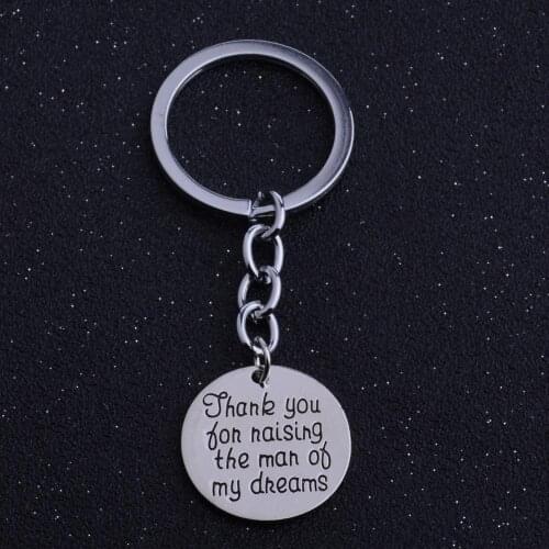 Mother In Law Keychains Thank You For Raising The Man Of My Dreams Keyrings Bride Wedding Gifts Pendants Key Chain Ring Presents