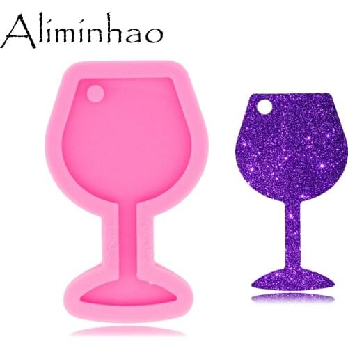DY0565 Shiny S/M Wine Glass Silicone Molds DIY Epoxy Keychains Mould Craft Custom
