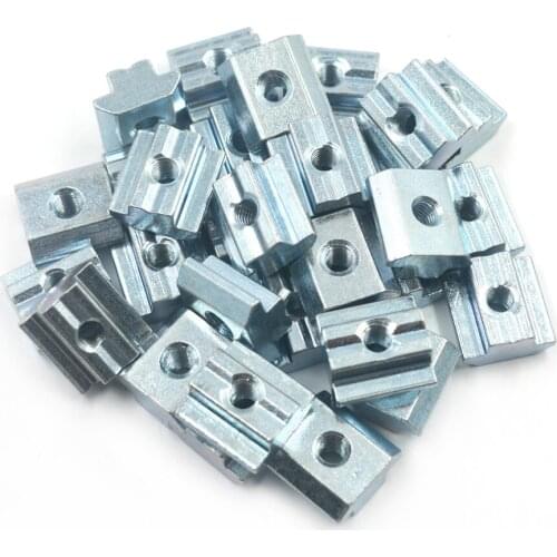 European Standard 45 Series Aluminum Slot Carbon Steel Half Round Roll In Sliding T Slot Nut with M6 Thread Pack of 30