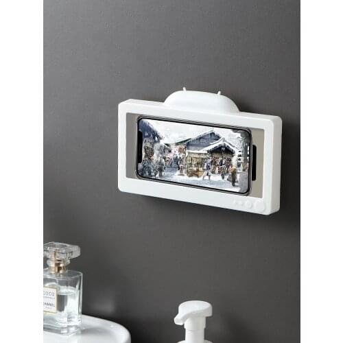Phone box drop resistance waterproof anti-fog bathroom shelf placement plastic bath chase drama artifact phone holder