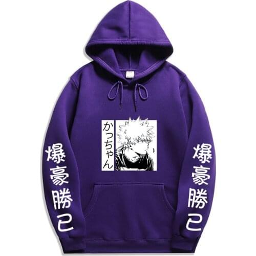 Harajuku my hero academia Unisex Hoodies Japanese Anime Bakugou Katsuki Printed Fashion Hoodie Streetwear Casual Sweatshirts