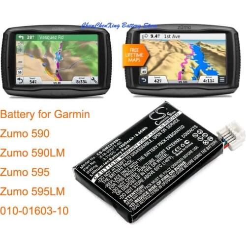 Cameron Sino 1800mAh GPS, Navigator Battery for Garmin Zumo 590, Zumo 590LM, Zumo 595, Zumo 595LM, 010-01603-10