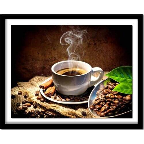 Coffee beans DIY Diamond Embroidery Still life coffee Diamond Painting Cross Stitch kits Diamond full square rhinestones