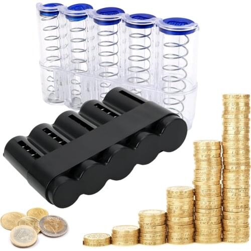 Creative Saving Box Jar Home Decor Euro Coin Dispenser Storage Box Money Boxes Coin Holder Case Storage Coins Purse