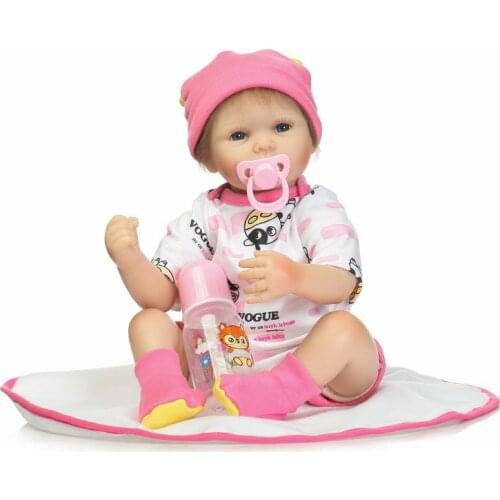55cm Soft Silicone Reborn Doll Cotton Body Newborn Girl Baby Dolls Kidss Gift Girl Boneca Children Toys Bebe Reborn