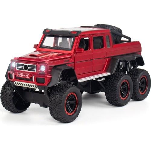 1:22 high simulation big G63 6x6 model with shock and sound and light alloy toy off-road vehicle toys for children gifts