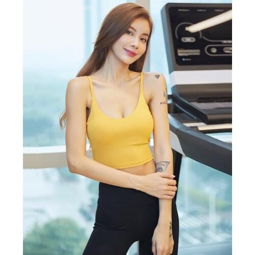 Sexy Back Sports Underwear Yoga Vest Running Bra Shockproof Gathered Vest Type Yellow Sprots Bra Pink Sprots Bra
