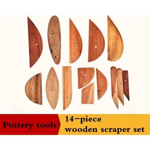 Ceramic tools 14-piece set of wooden scraper blanking and repairing scraper wooden knife handmade clay sculpture tools