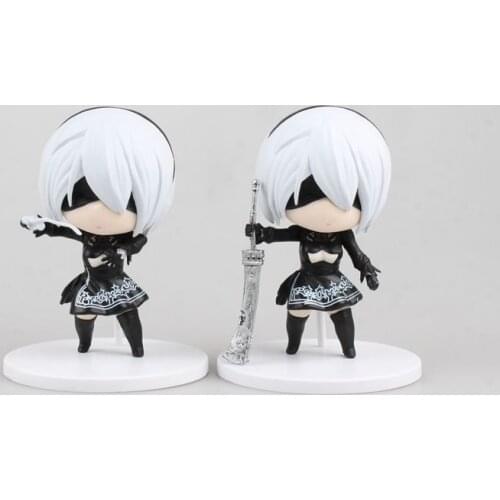 NieR:Automata 2B YoRHa No.2 Type B Q Version PVC Action Figures Model Toys Doll 10cm