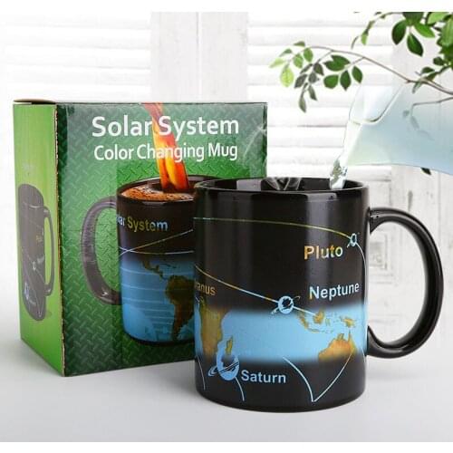 2020 New Ceramic Mug Color Changing Mug Heat Revealing Coffee Cup Friends Gift Student Breakfast Cup Star Solar System Mug