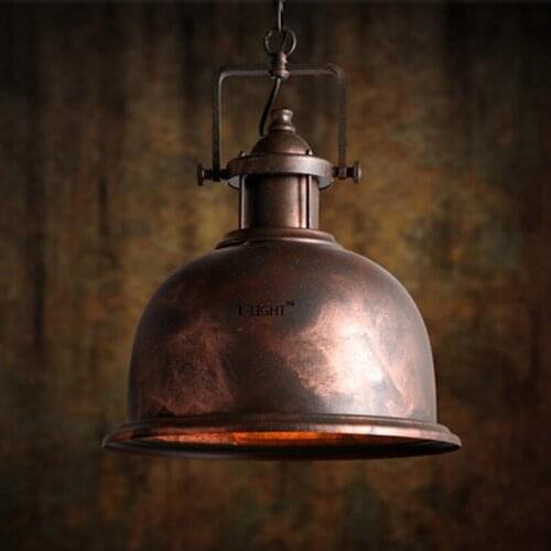 New Rustic vintage Iron Rust pendant light lamp bar restaurant Edison bulb Ac90-260v loft lighting Fixture Kitchen Porch