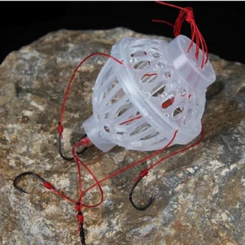 One fishing hook explosion bait cage sea box hook monster with six strong carbon steel plastic carp spherical fishing tackle