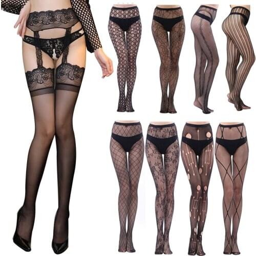 Sexy Thigh High Stockings Sexy Open Crotch Women Pantyhose Thin Pantyhose Lady Mesh Seamless Crotchless Pantyhose Women Hosiery