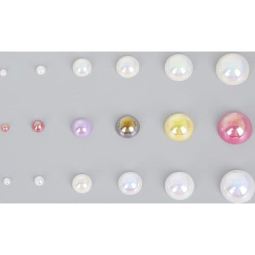 3/4/5/6/8/10/12/14mm ABS Imitation Pearl Half Round Cabochon Plastic Beads For DIY Jewelry Necklace Bracelet Making Wholesale