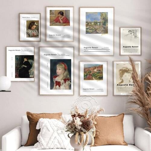 French Pierre-Auguste Renoir Prints Posters, Mademoiselle Grimprel Au Ruban Rouge Oil Painting, Women Portrait Vintage Art Decor