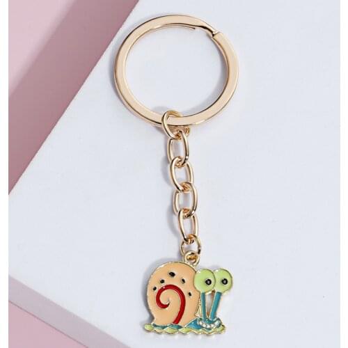 Lovely Cartoon Snail Keychain Enamel Key Ring Alloy Animal Key Chains For Women Girl Gifts Car Hanging DIY Jewelry Handmade