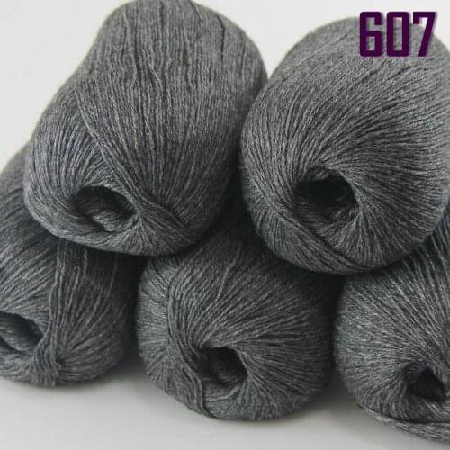 Sale New 5 X50g Balls High Quality 100% pure cashmere luxury warm soft hand knitting Yarn 233-607-5 Charcoal gray