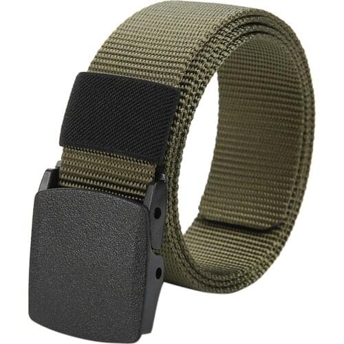Men Belt Belts Adjustable Belts Men Outdoor Travel Tactical Waist Belt With Plastic Buckle For Pants Security Check Belt