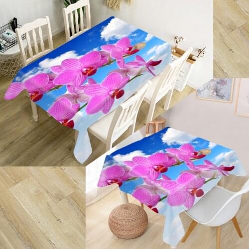 Farmhouse Style Orchid Flower Modern Dustproof Tablecloth High Quality Print Forest Tablecloth Everything For Home And Kitchen