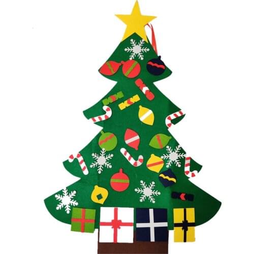 Felt Christmas Tree with Ornaments 2020 Toddler New Year Toys DIY Craft Artificial Tree Christmas Decorations for Home
