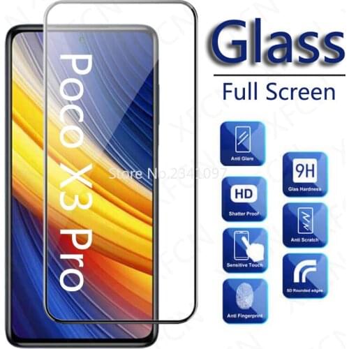 Full Cover Screen Protector for Xiaomi Poco X3pro X 3 Pro Premium Tempered Glass on PocoPhone PocoX3 NFC PokoF3 Protection Glass