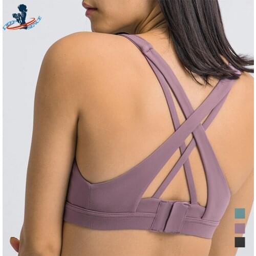 DEEPSENCE Womens Sports Bra Without Bones Gym Running Push Up Fitness Underwear Female Crop Top Sexy Athletic Vest Active Bra