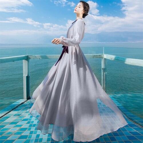 New High Quality Explosions Leisure Elegant embroidery Dresses Women lace spring summer Casual Shirt Dress