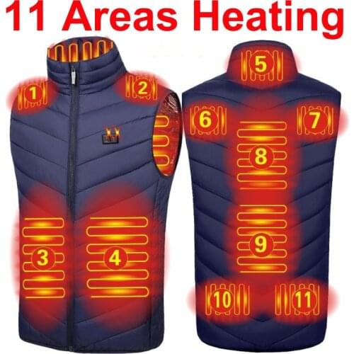 11 Areas Heated Jacket Men Women Heated Vest Thermal Clothes Electric Heating Vest Usb Winter Jacket Women Vests Veste Femme
