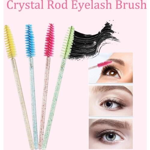 100 Pcs 29 Colors Crystal Eyelash Brushes Diamond Applicator Eyelash Mascara Wands Brush Tools Brushes Cosmetic Eyelashes