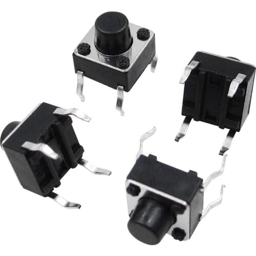 100PCS/Lot 6x6x6MM 4PIN G91 Tactile Tact Push Button Micro Switch Direct Self-Reset DIP 6*6*6mm