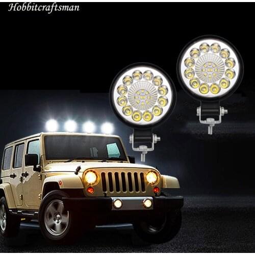2PCS/1PC 12V-24V Waterproof Round LED light Portable Floodlight Motorcycle Offroad Truck Driving Car Boat Work Light