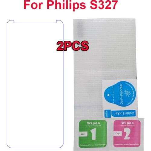 2PCS Screen Protector For Philips S327 Tempered Glass SmartPhone Front LCD Film Protective Cover For Philips S327 on S 327 Glass