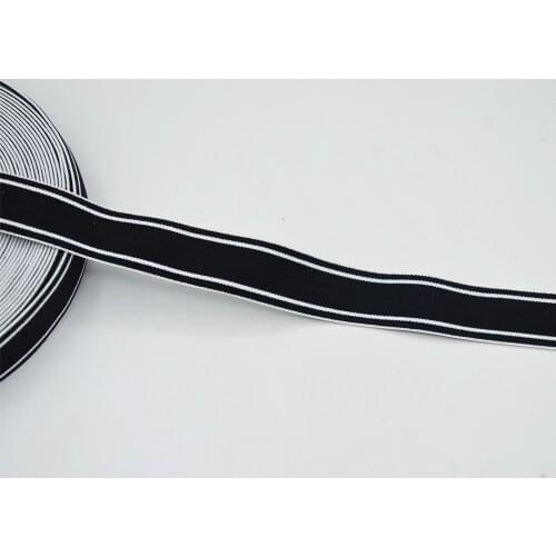 2yards 2.5cm Width Free Shipping Black With White Stripe Sewing Accessories Elastic Binding Ribbon DIY Decoration
