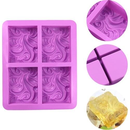 4 Cavity Candle Silicone Mould Flower Shape Handmade Soap Mold Desserts Mousse Cake Molds Aromatherapy Plaster Crafts Making