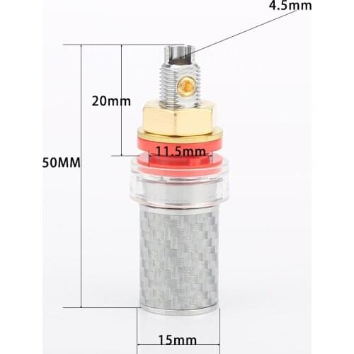 4xAudiocrast PS009 Rhodium Plated Carbon fiber Speaker amp Terminal Binding Post High End