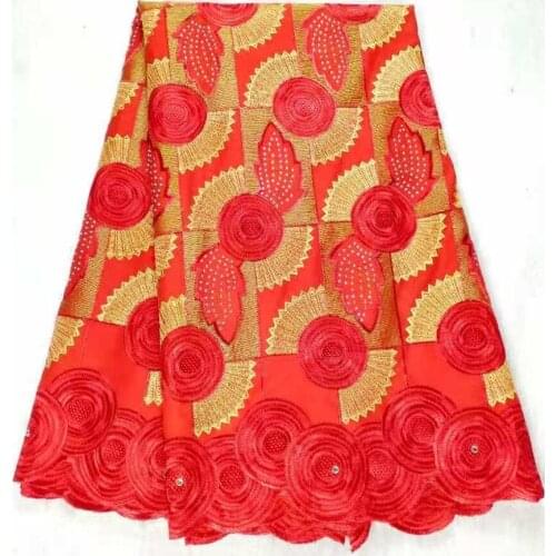 5Yards Swiss Voile Lace Fabric 2020 Latest Brocade Fabric Embroidery African Wedding 100% Cotton Popular Dubai Style for dress