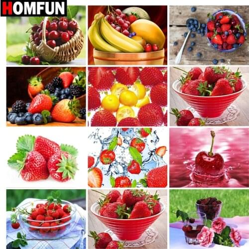 HOMFUN Diamond Painting Full Square/Round Drill 5D DIY "Fruit landscape" Daimond Embroidery Rhinestone Cross Stitch Decor