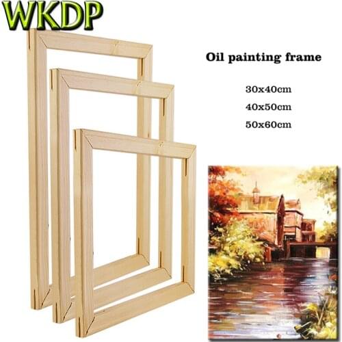 Large Size Natural Wooden Frame For Canvas Oil Painting By Numbers Diy Frame Inner Frame For Wall Art Home Decoration 40x50cm