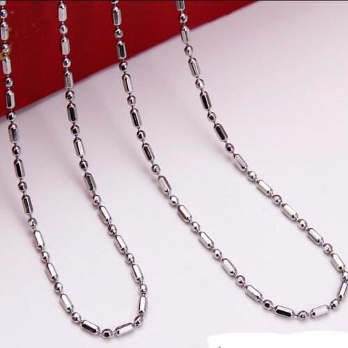 Beads Chain Wholesale 1.5/2/2.4/3/3.2 mm Width 16-40" For Choose Silver Color Stainless Steel Necklace Choker New For Men