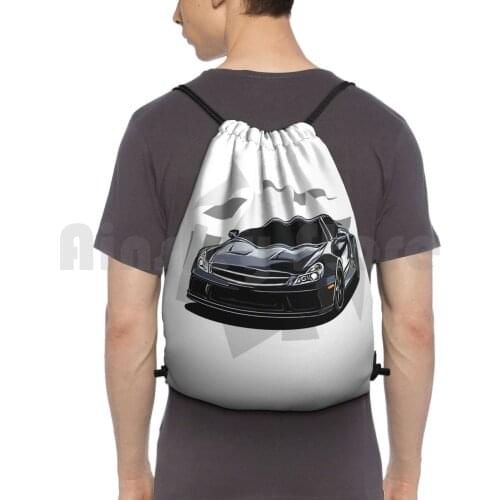 Onyx Black Sl65 Black Series Front Side Backpack Drawstring Bag Riding Climbing Gym Bag Car Cars Automobile Motorcar Road