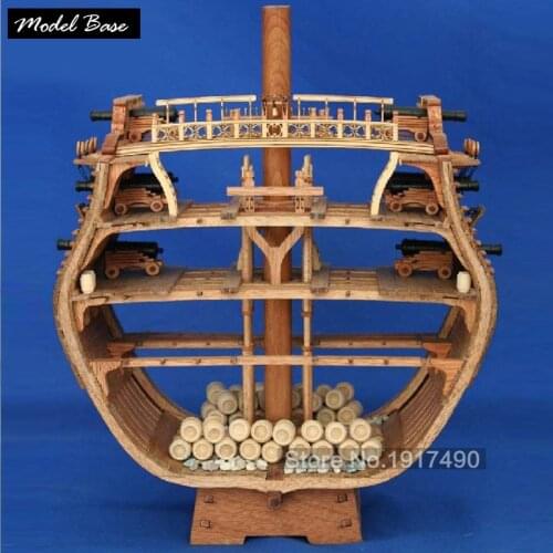 Wooden Ship Models Kits Train Hobby Model Boats Wooden 3d Laser Cut Scale 1/48 USS Bonhomme Richard (Cherry Ribs Edition)