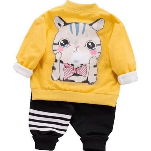 Spring Autumn New Baby Girl Clothes Children Boys Cotton Jacket T Shirt Pants 3Pcs/sets Toddler Fashion Costume Kids Tracksuits