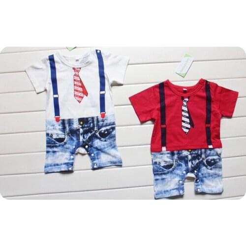 DHL 50pcs Summer Baby Boy Clothing Sets Newborn Baby Clothes Gentleman Boy Clothing Roupas Bebes Infant Jumpsuits